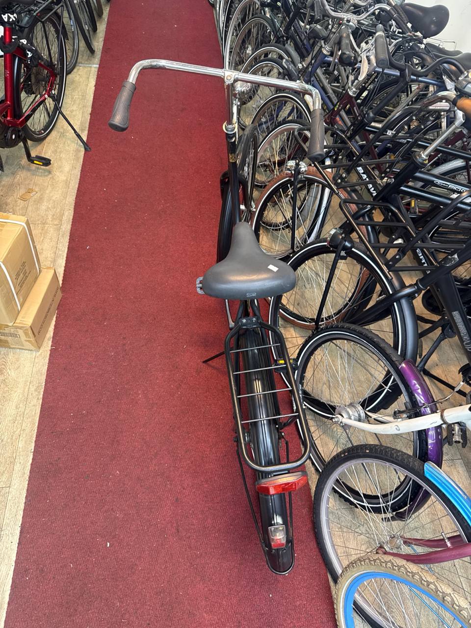 Zwart Omafiets + 1 maand garantie, 57 cm, 1 speed
