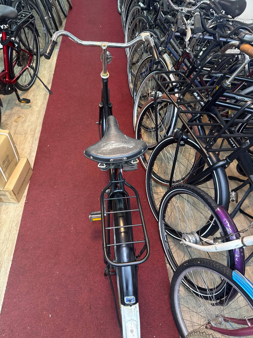 Zwart Omafiets + 1 maand garantie, 57 cm, 1 speed