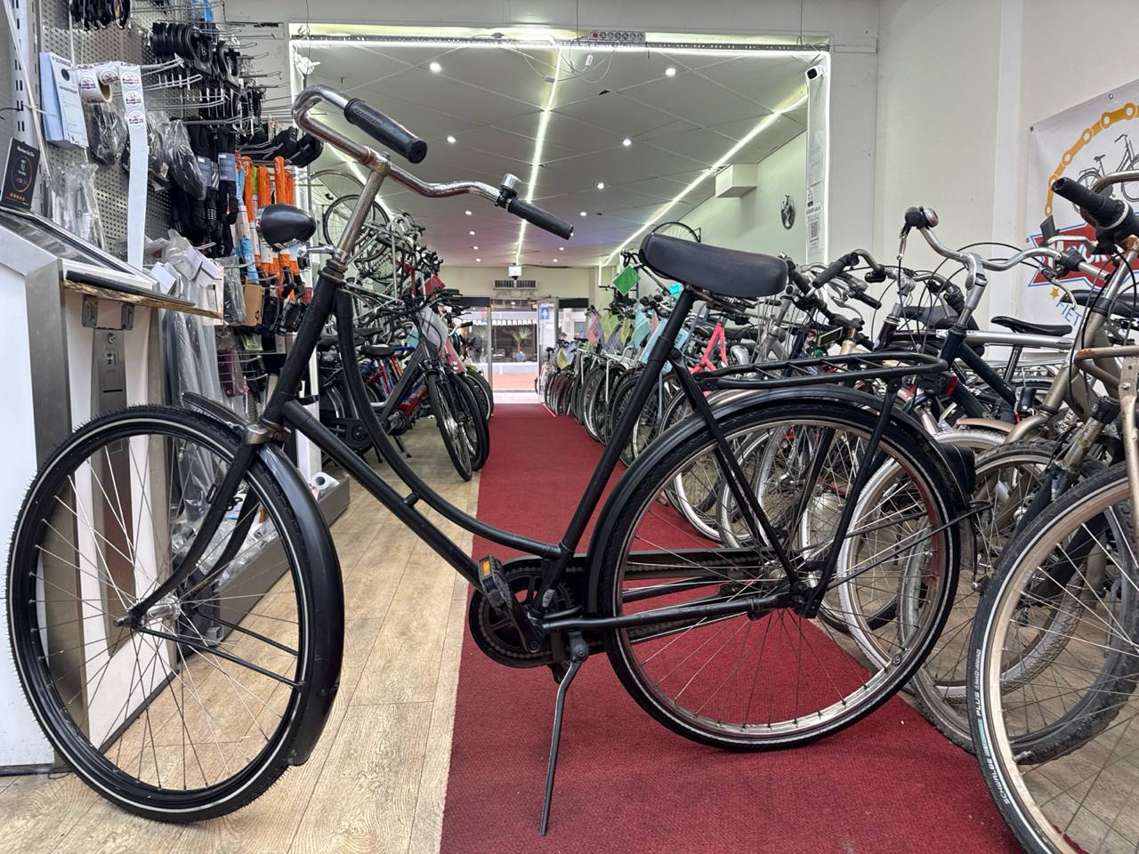 Zwart Omafiets + 1 maand garantie, 57 cm, 1 speed