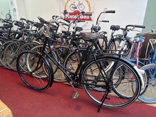 Zwart Omafiets + 1 maand garantie, 57 cm, 1 speed